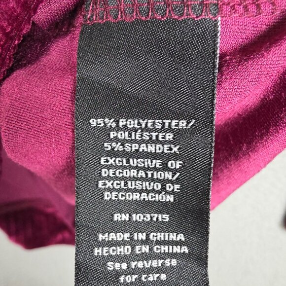 Zac And Rachel Sweater Womens Size Large Loose Crew Burgundy Velvet Longsleeve - Picture 10 of 11